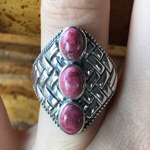 Norwegian Thulite Sterling Silver Ring Size 7